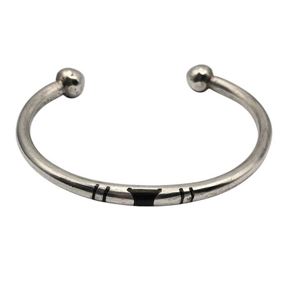 Artisan Jewelry - Bracelet Sterling Silver 925 Artisan Mark VII Cuff 0.8 oz Fits Size 6.5
